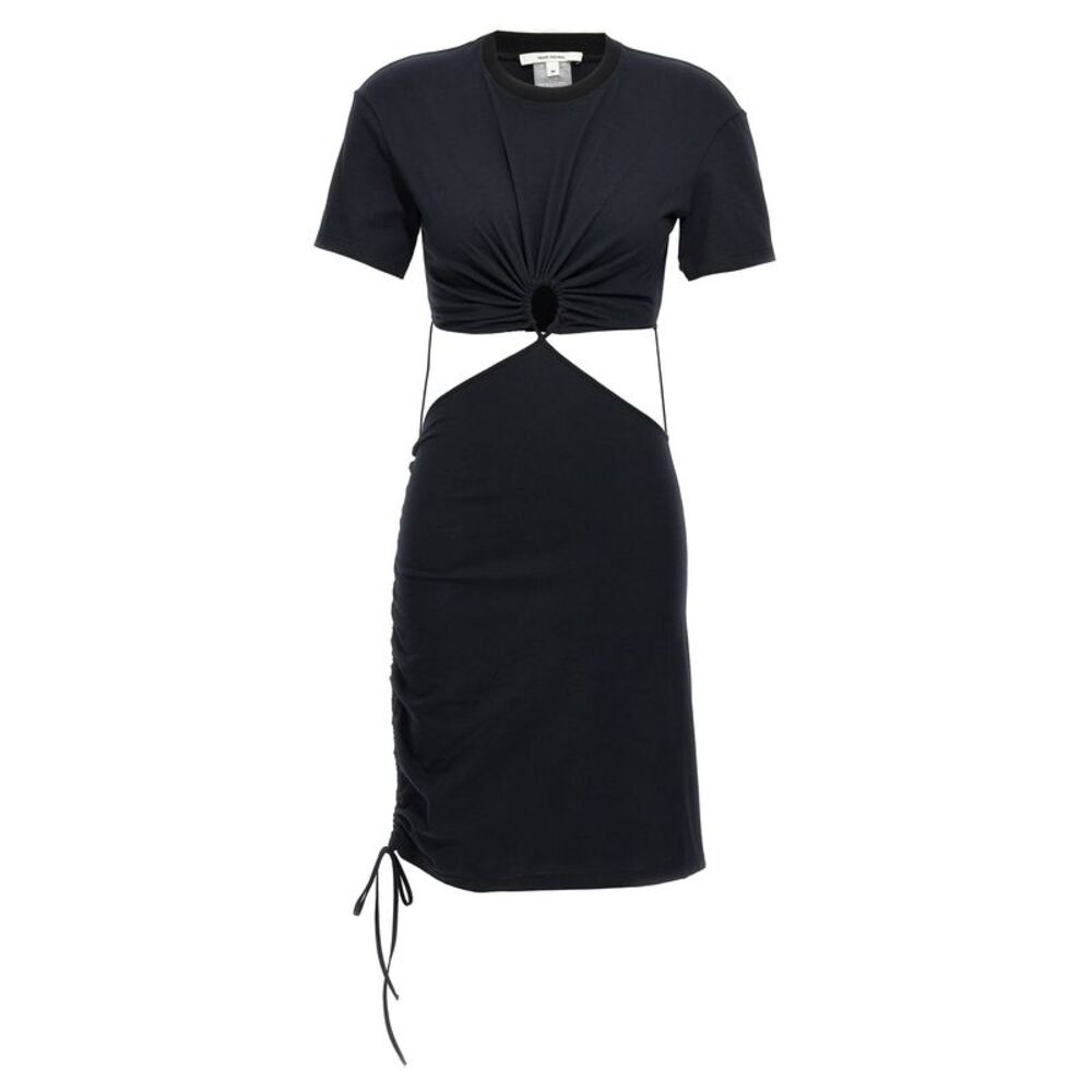 Nensi Dojaka Black Cotton Midi Women's Dress